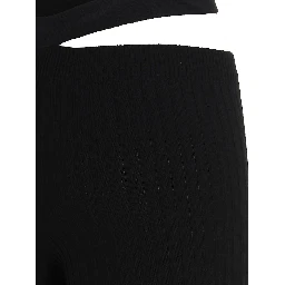 Black Viscose Flared Pants