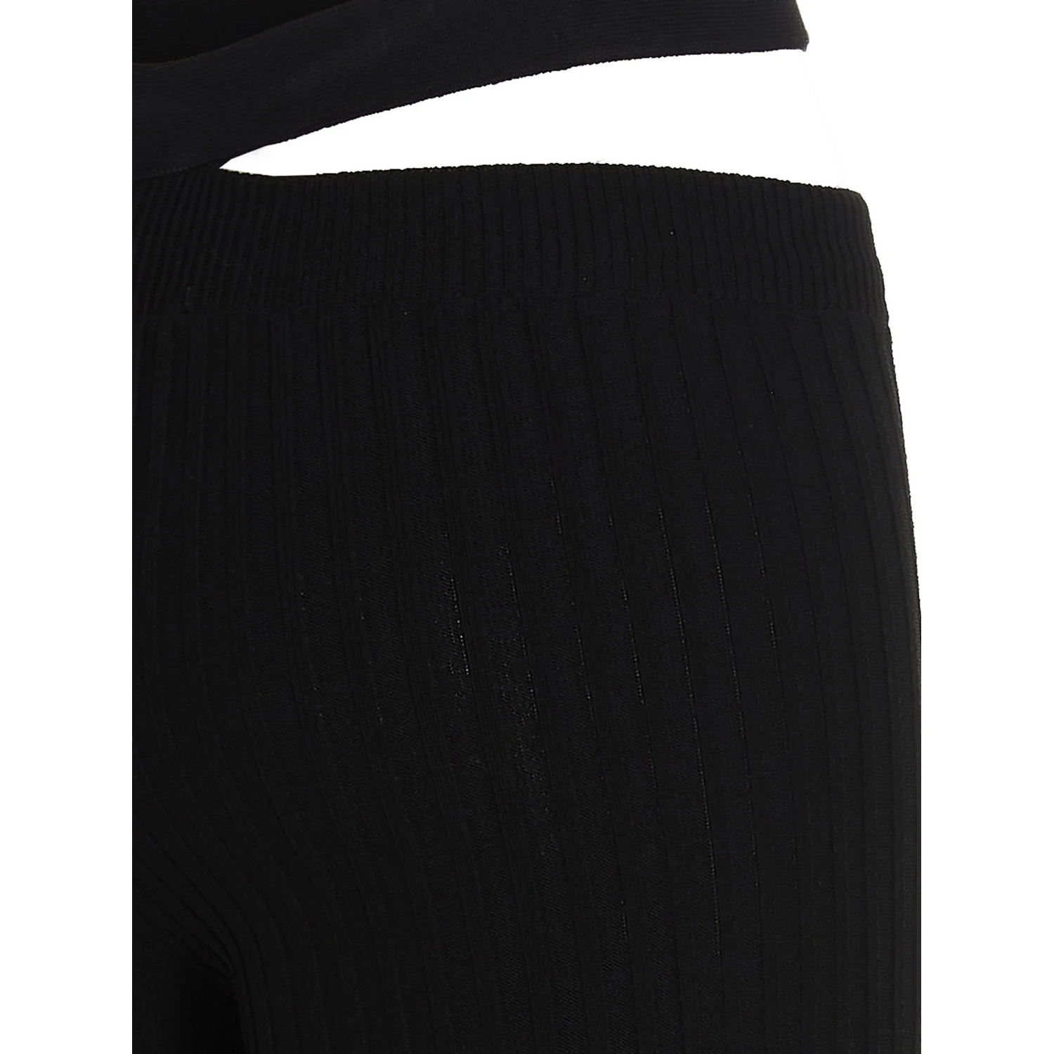 Black Viscose Flared Pants