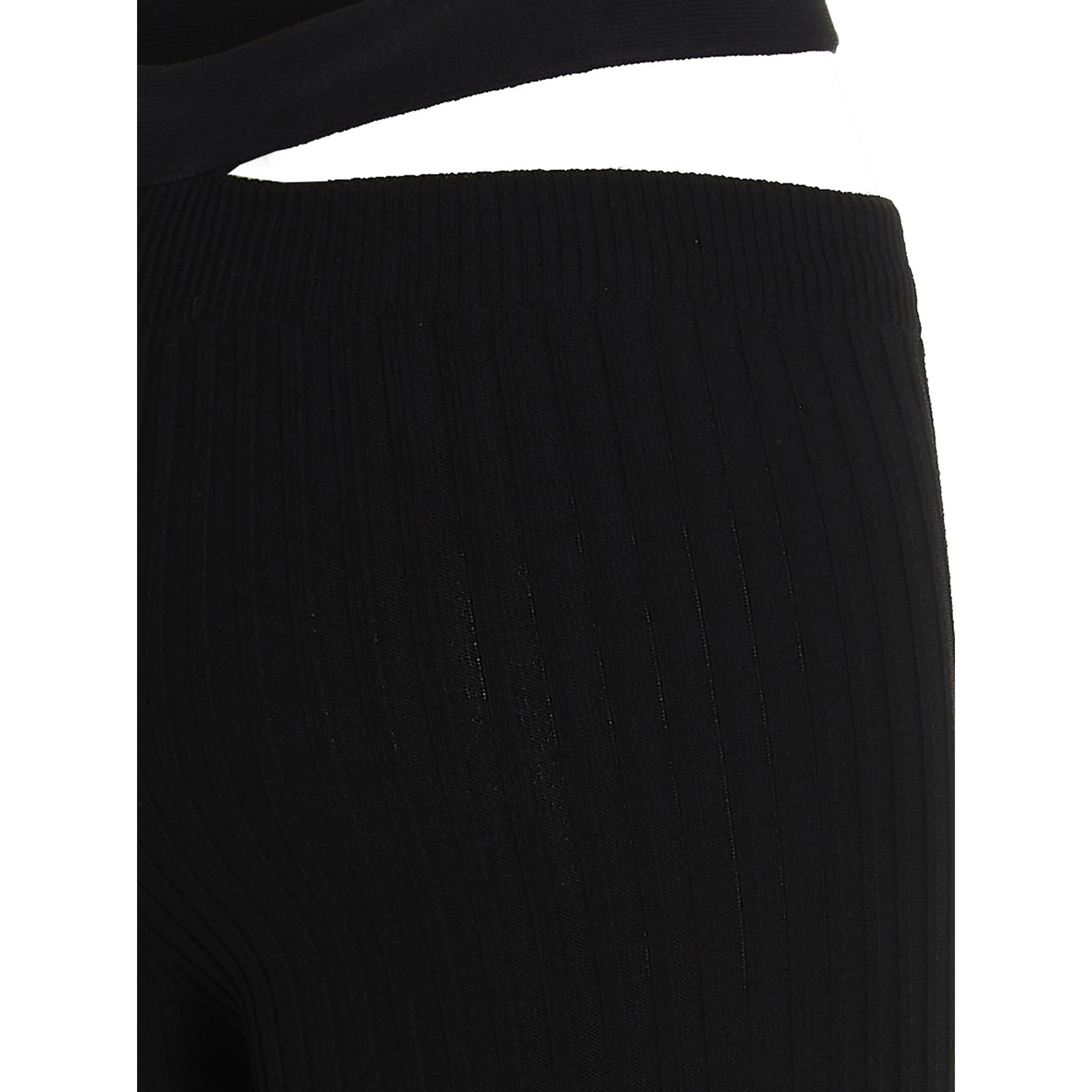 Black Viscose Flared Pants