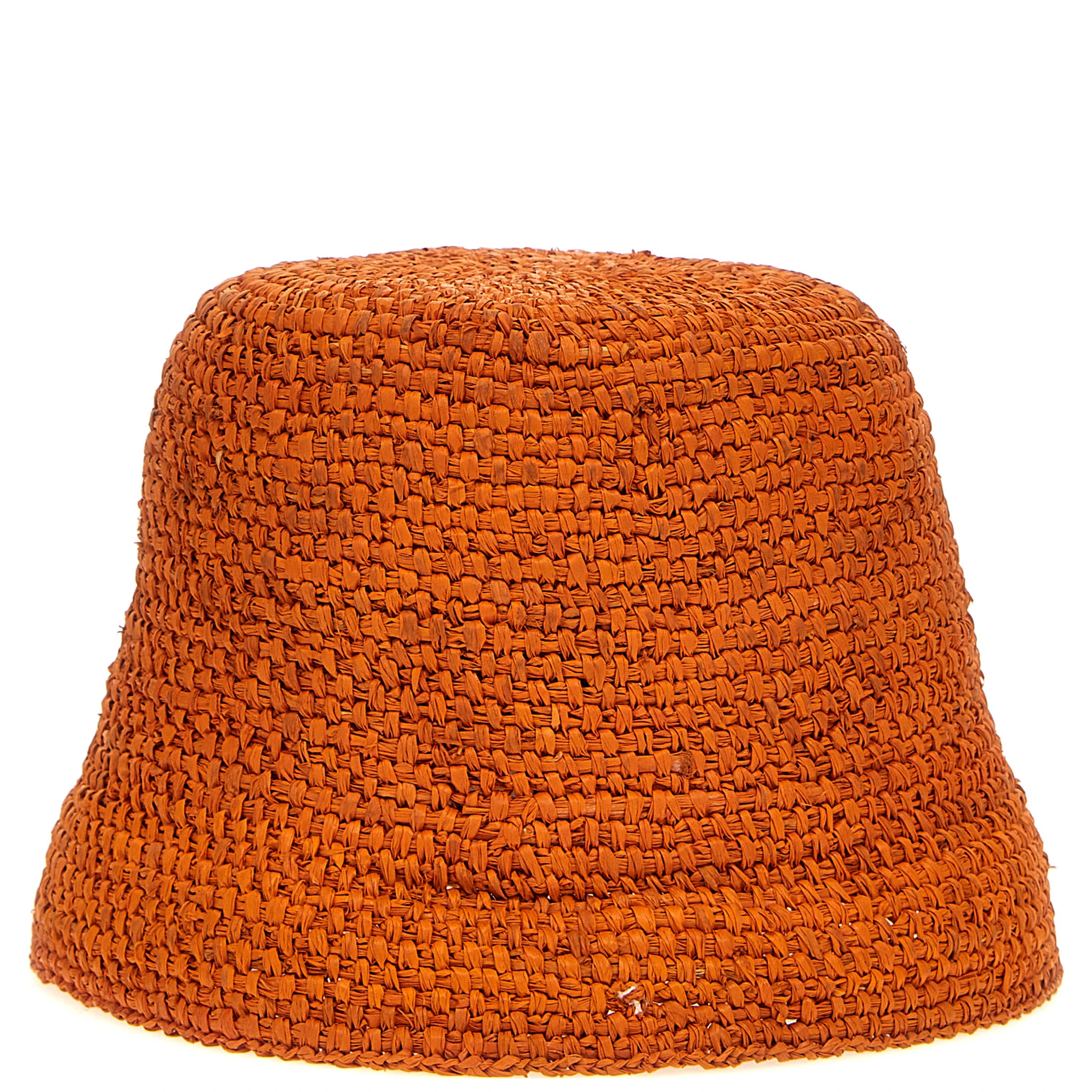 Orange Raffia Bucket Hat