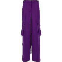 Purple Viscose Cargo Pants