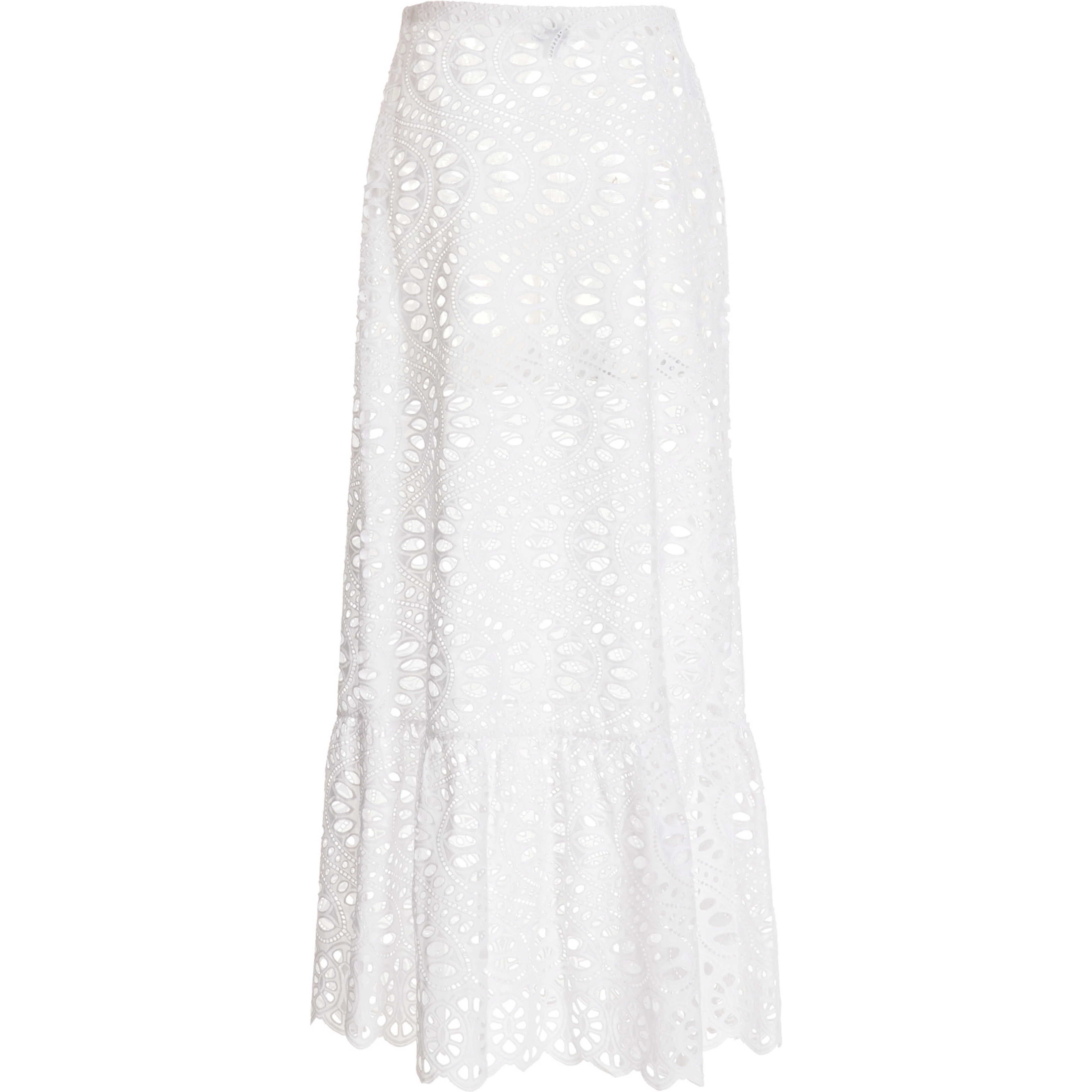 White Cotton Mini Skirt