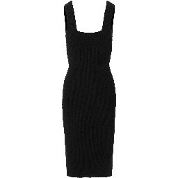 Black Cotton Midi Dress