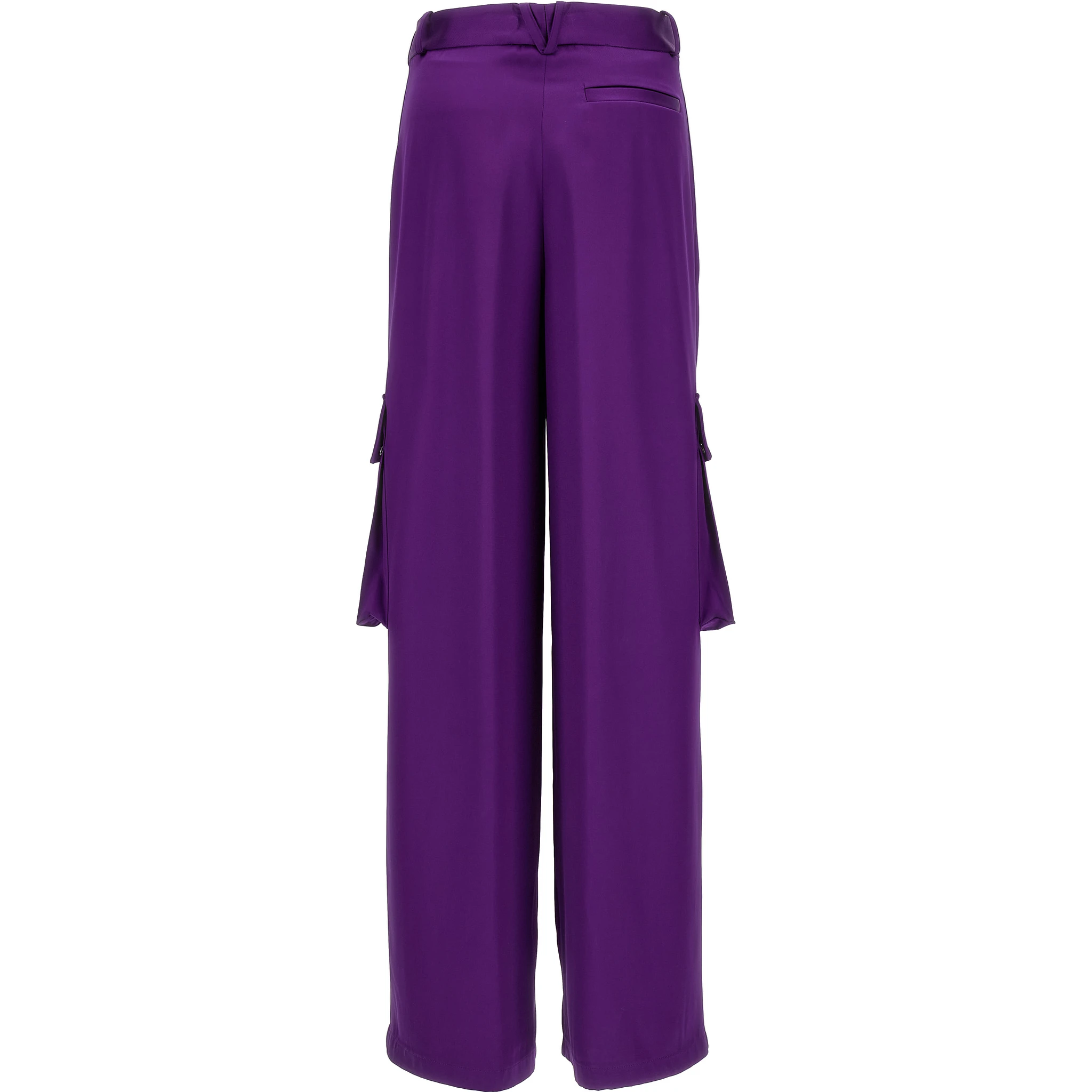 Purple Viscose Cargo Pants