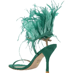 Bicolor Suede Leather Stiletto Heel Sandals
