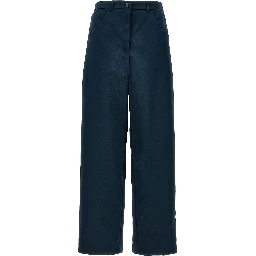 Blue Polyester Cargo Pants