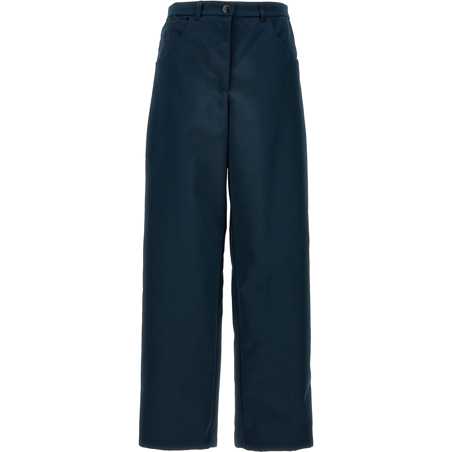 Blue Polyester Cargo Pants