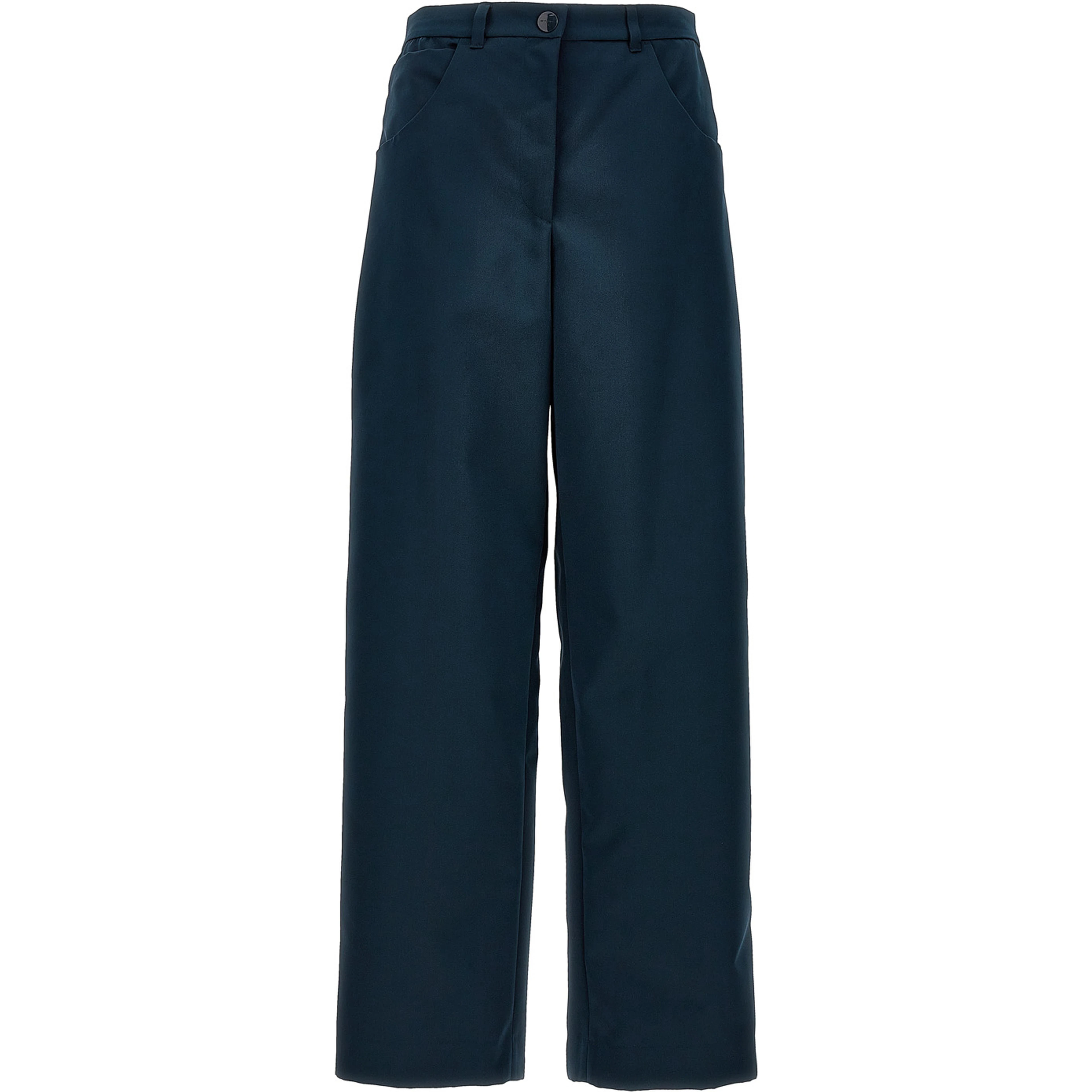 Blue Polyester Cargo Pants