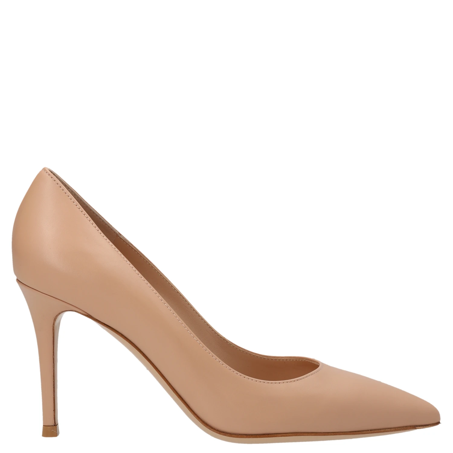 Beige Calfskin High Heel Pumps