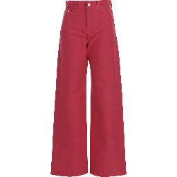 Fuchsia Cotton Casual Pants