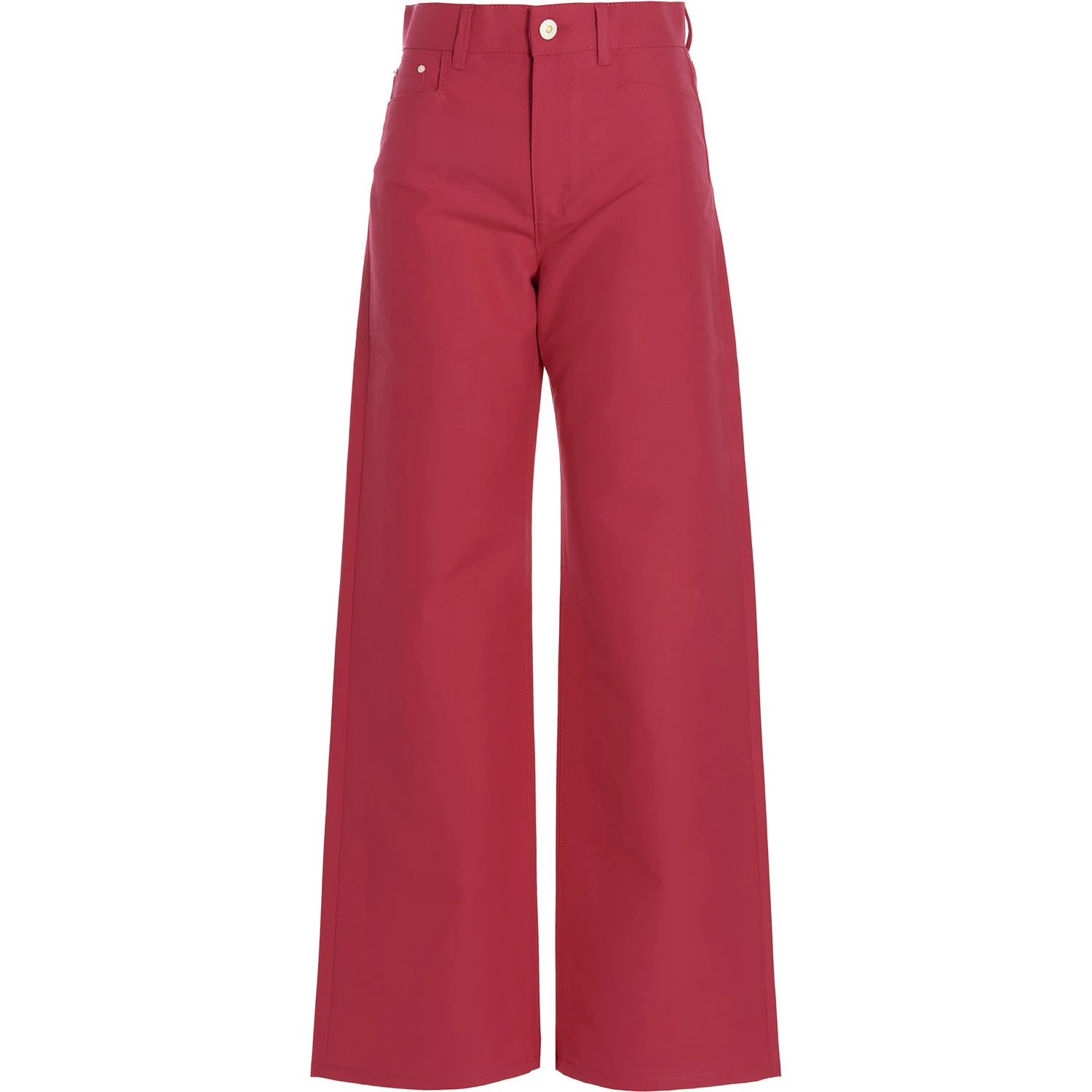 Fuchsia Cotton Casual Pants