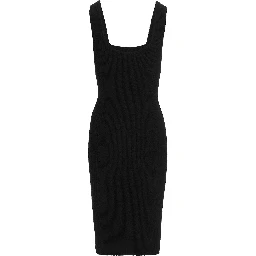 Black Cotton Midi Dress