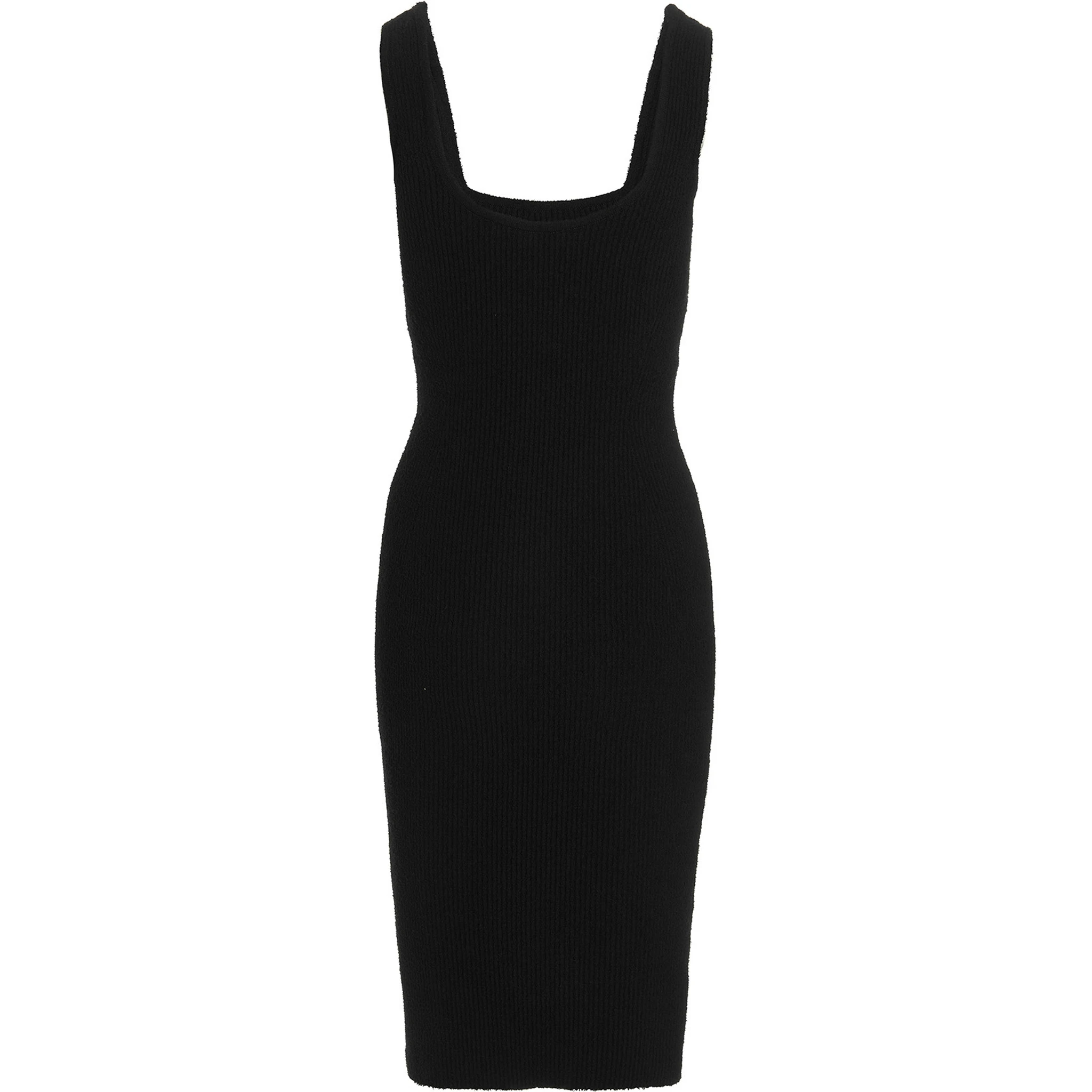 Black Cotton Midi Dress