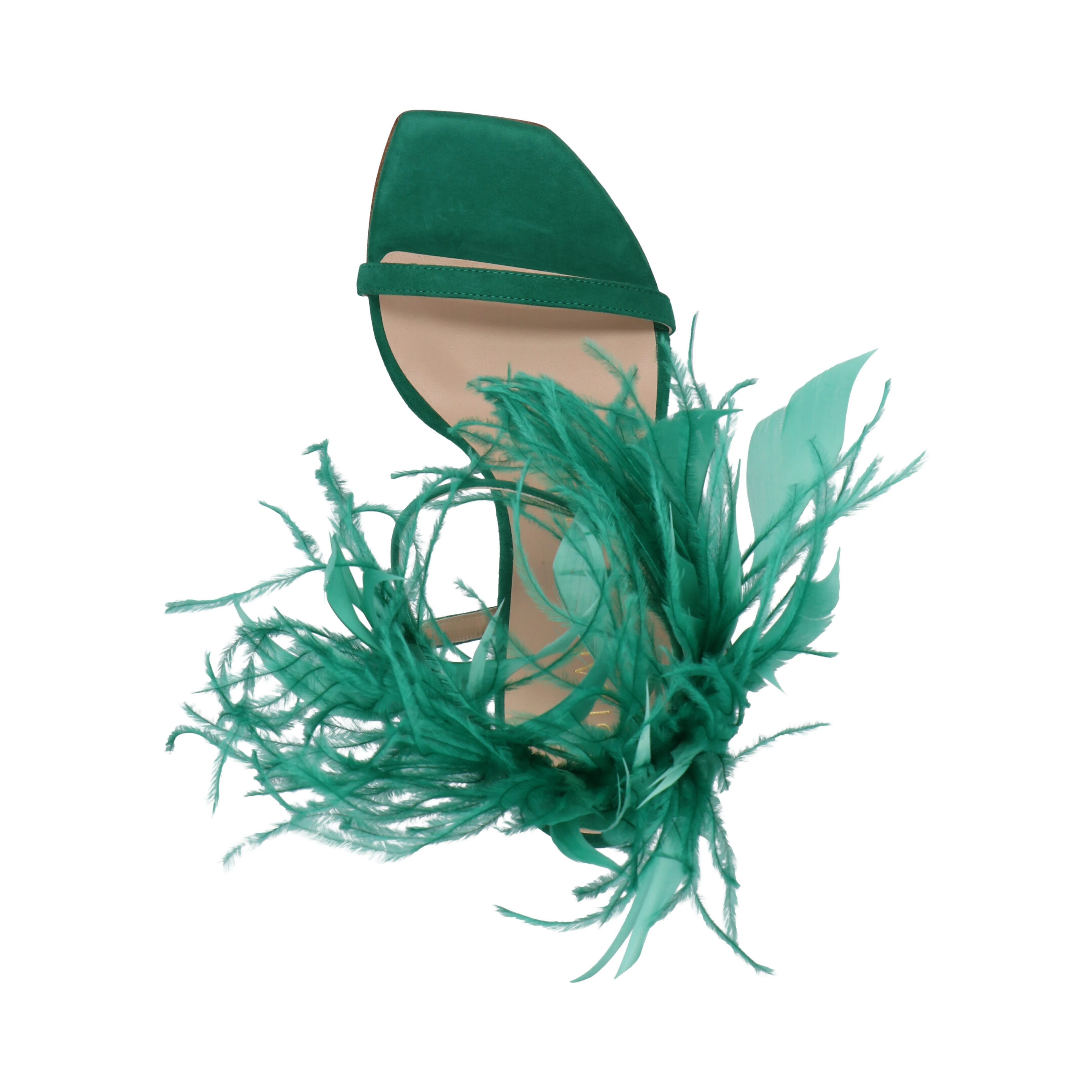 Bicolor Suede Leather Stiletto Heel Sandals