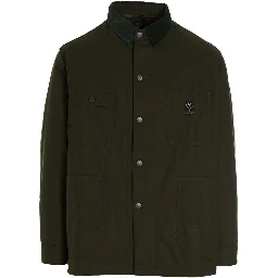 Bicolor Cotton Full-Length Jacket