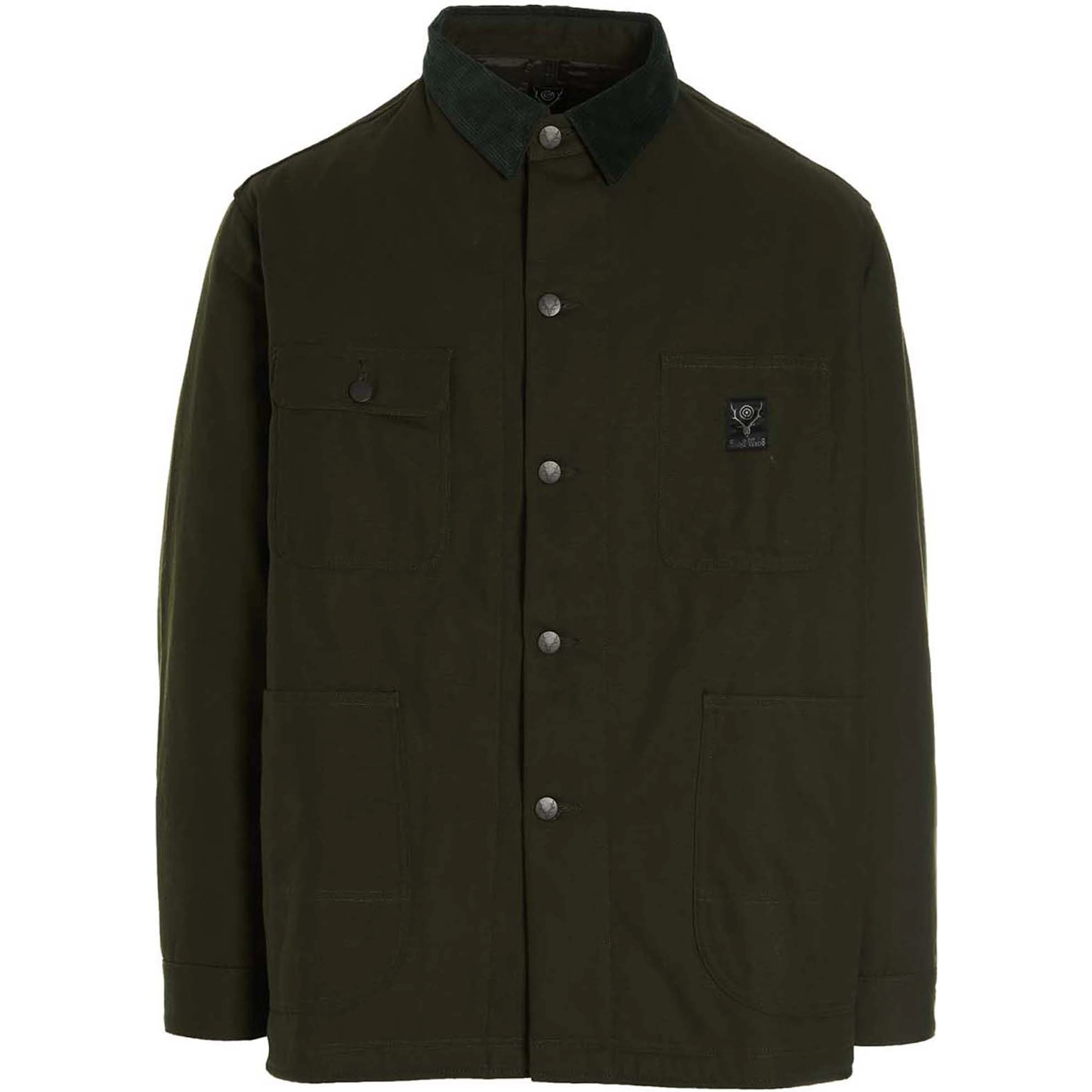 Bicolor Cotton Full-Length Jacket