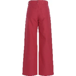 Fuchsia Cotton Casual Pants