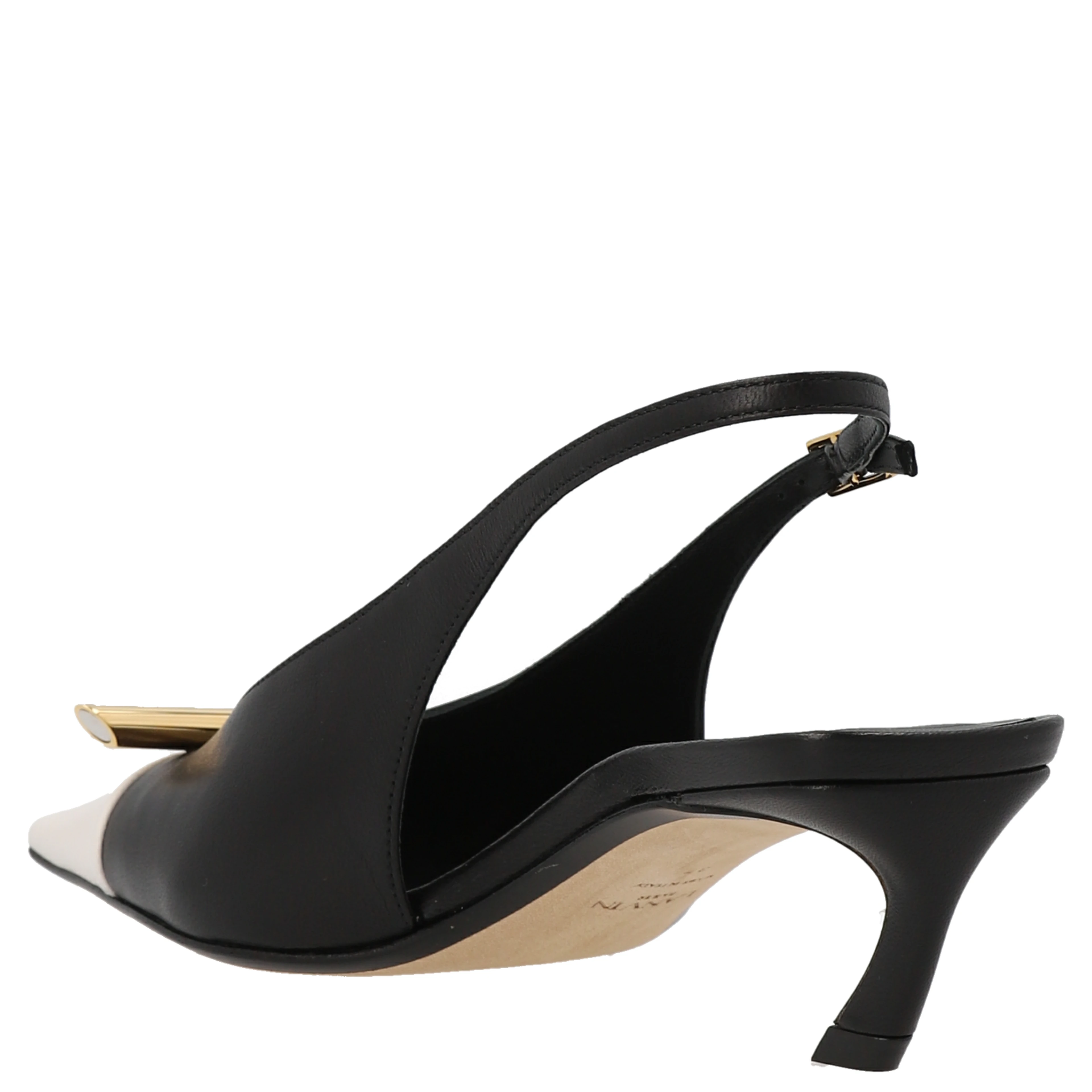 Bicolor Goatskin Mid Heel Pumps
