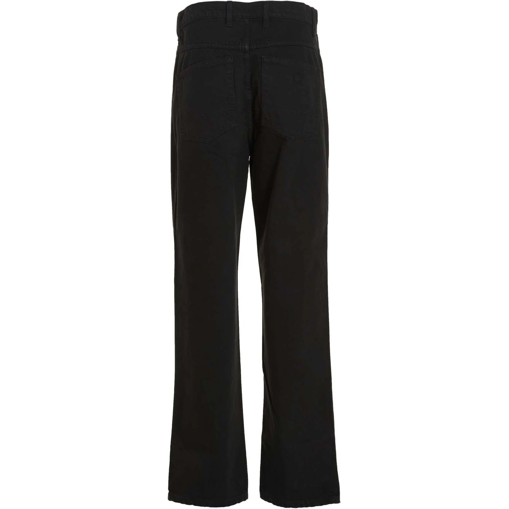 Gray Cotton Straight-Leg Jeans