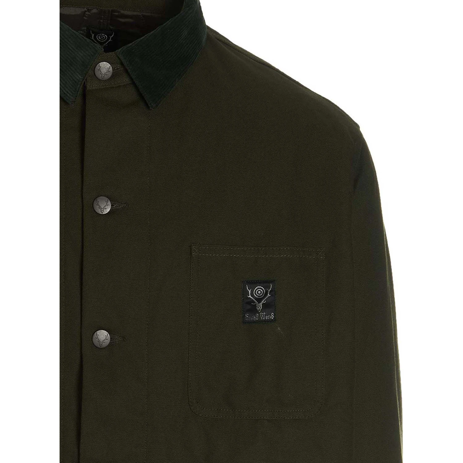 Bicolor Cotton Full-Length Jacket