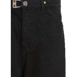 Gray Cotton Straight-Leg Jeans