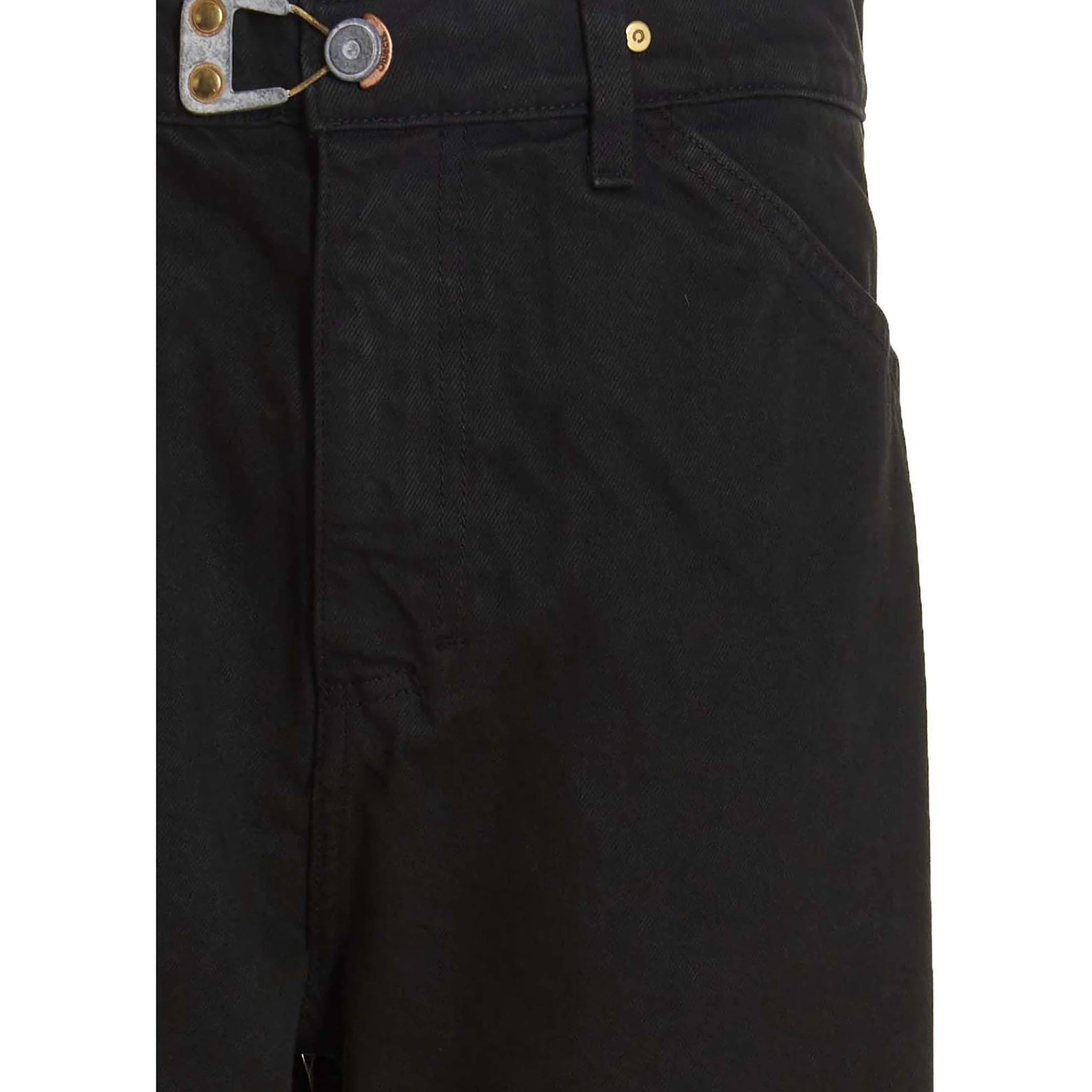 Gray Cotton Straight-Leg Jeans