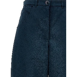 Blue Polyester Cargo Pants