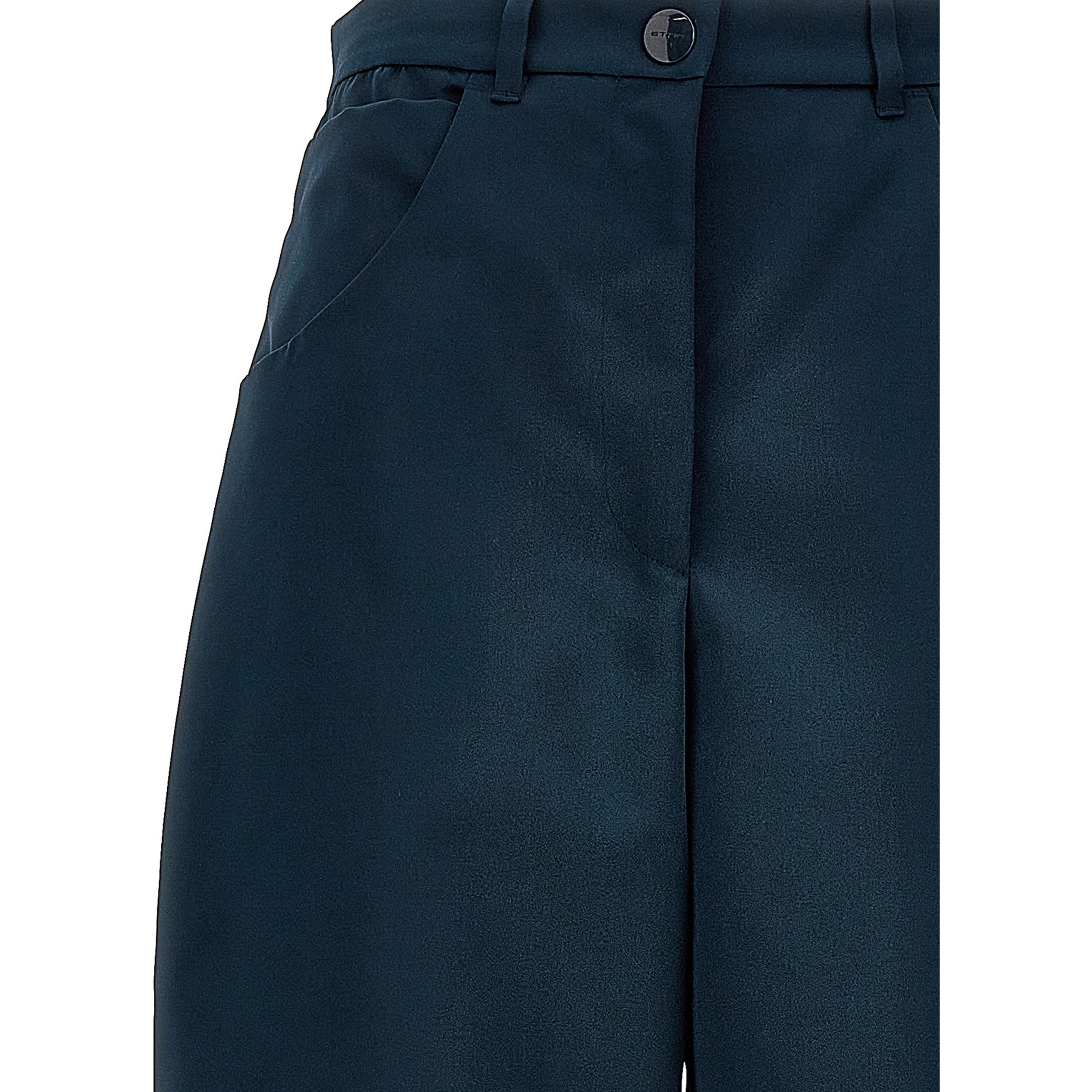 Blue Polyester Cargo Pants
