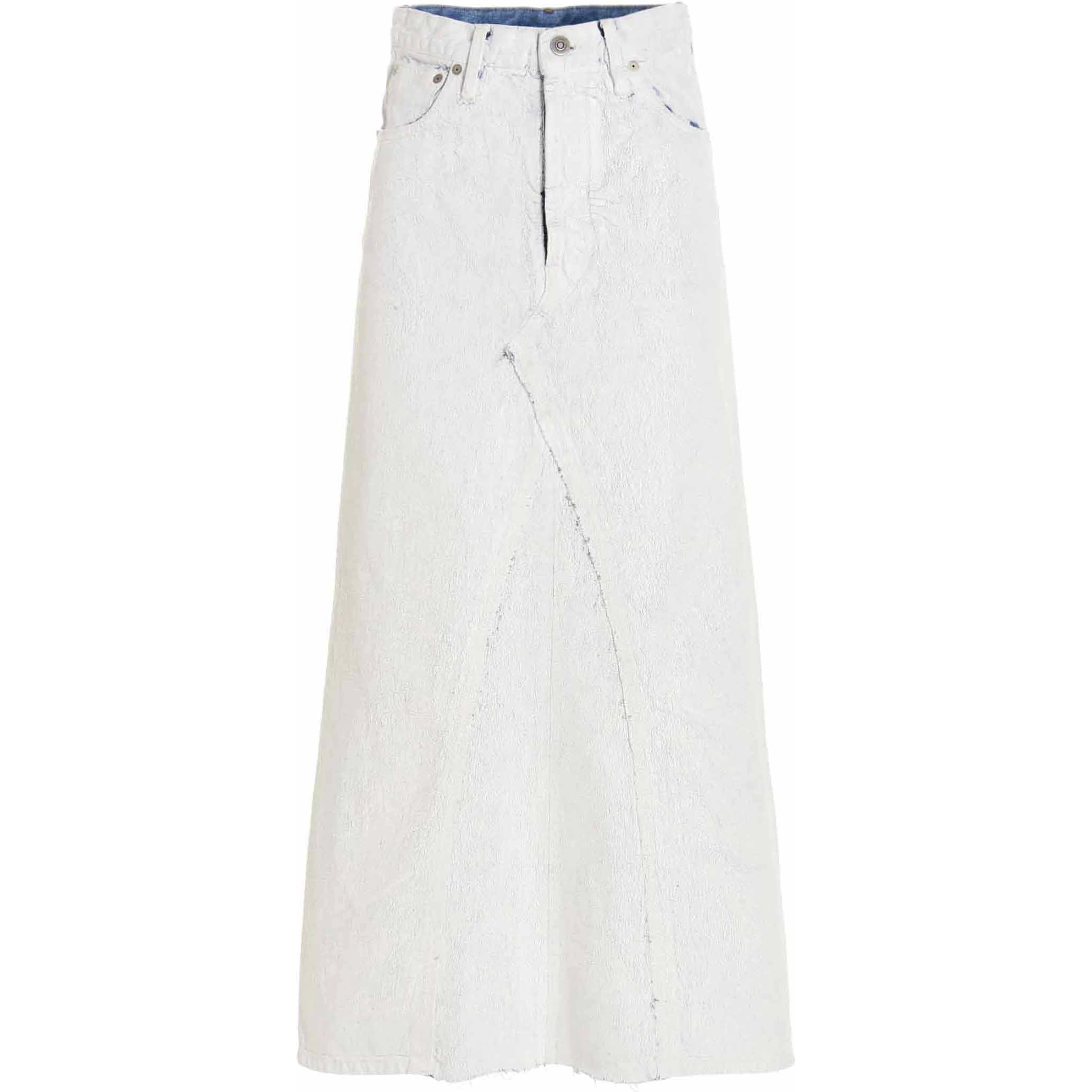 White Cotton Mini Skirt