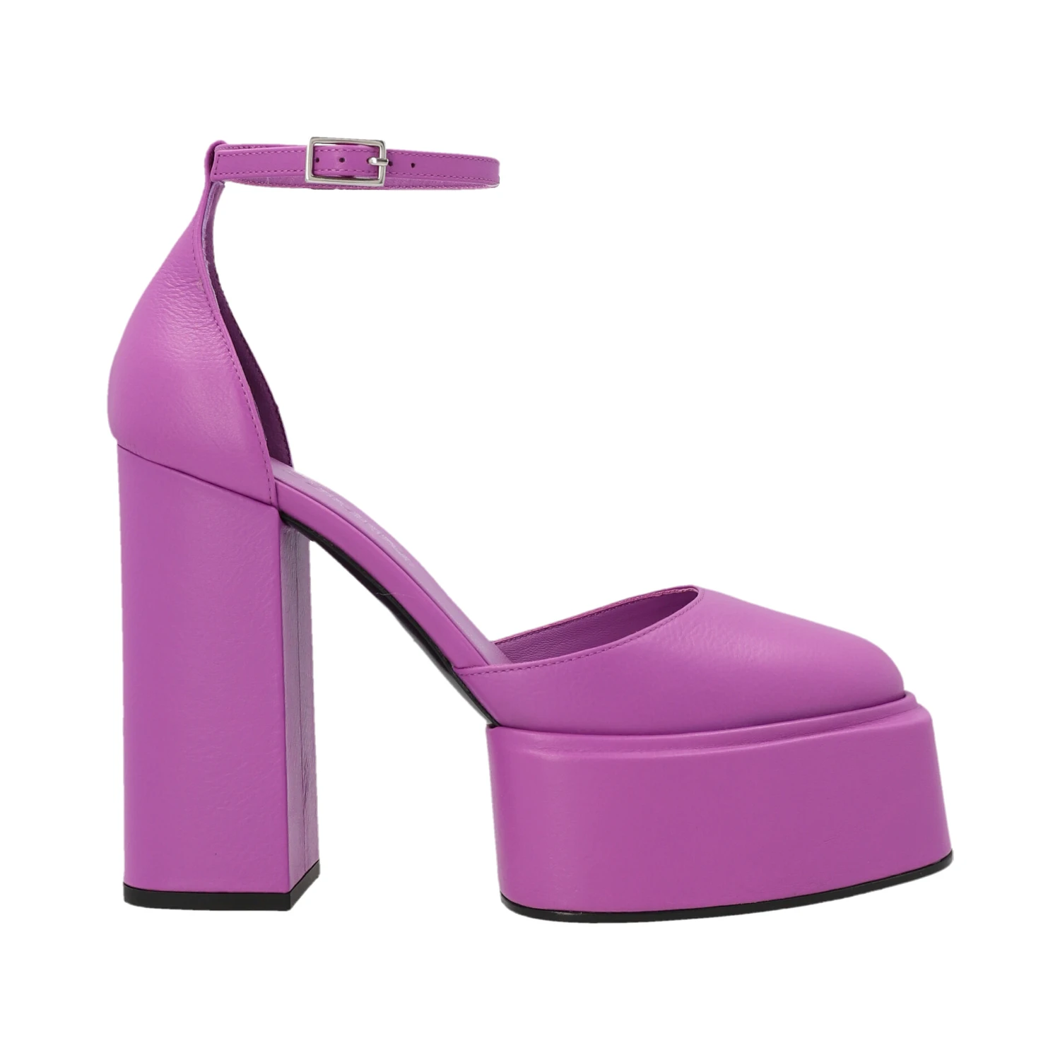 Purple Leather High Heel Pumps