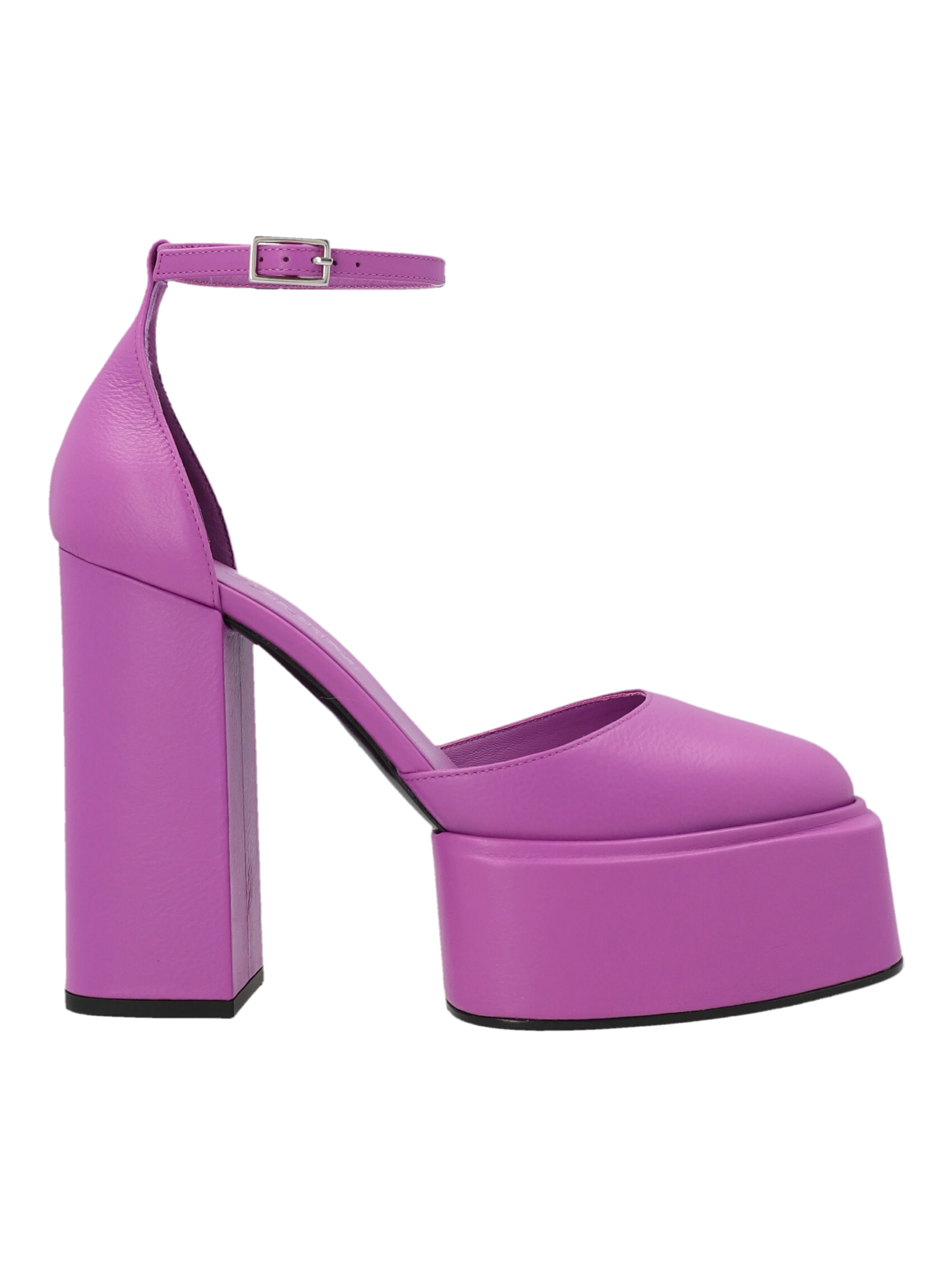 Purple Leather High Heel Pumps