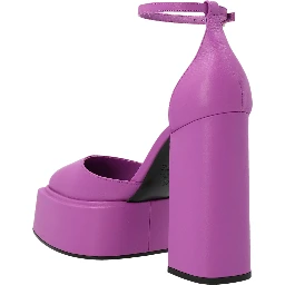 Purple Leather High Heel Pumps