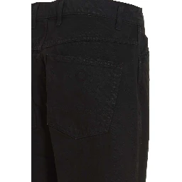 Gray Cotton Straight-Leg Jeans