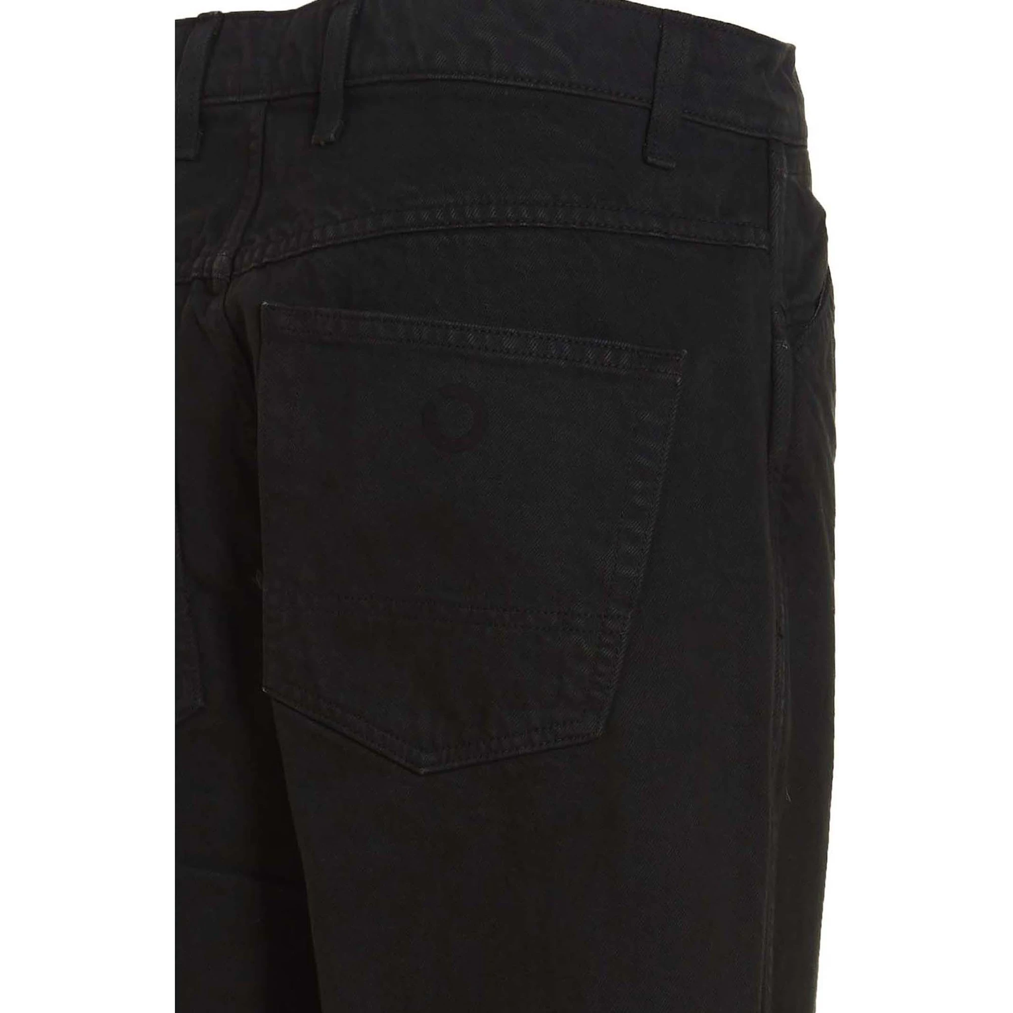 Gray Cotton Straight-Leg Jeans
