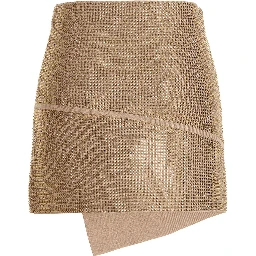 Beige Viscose Long Skirt