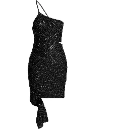 Black Viscose Short Dress