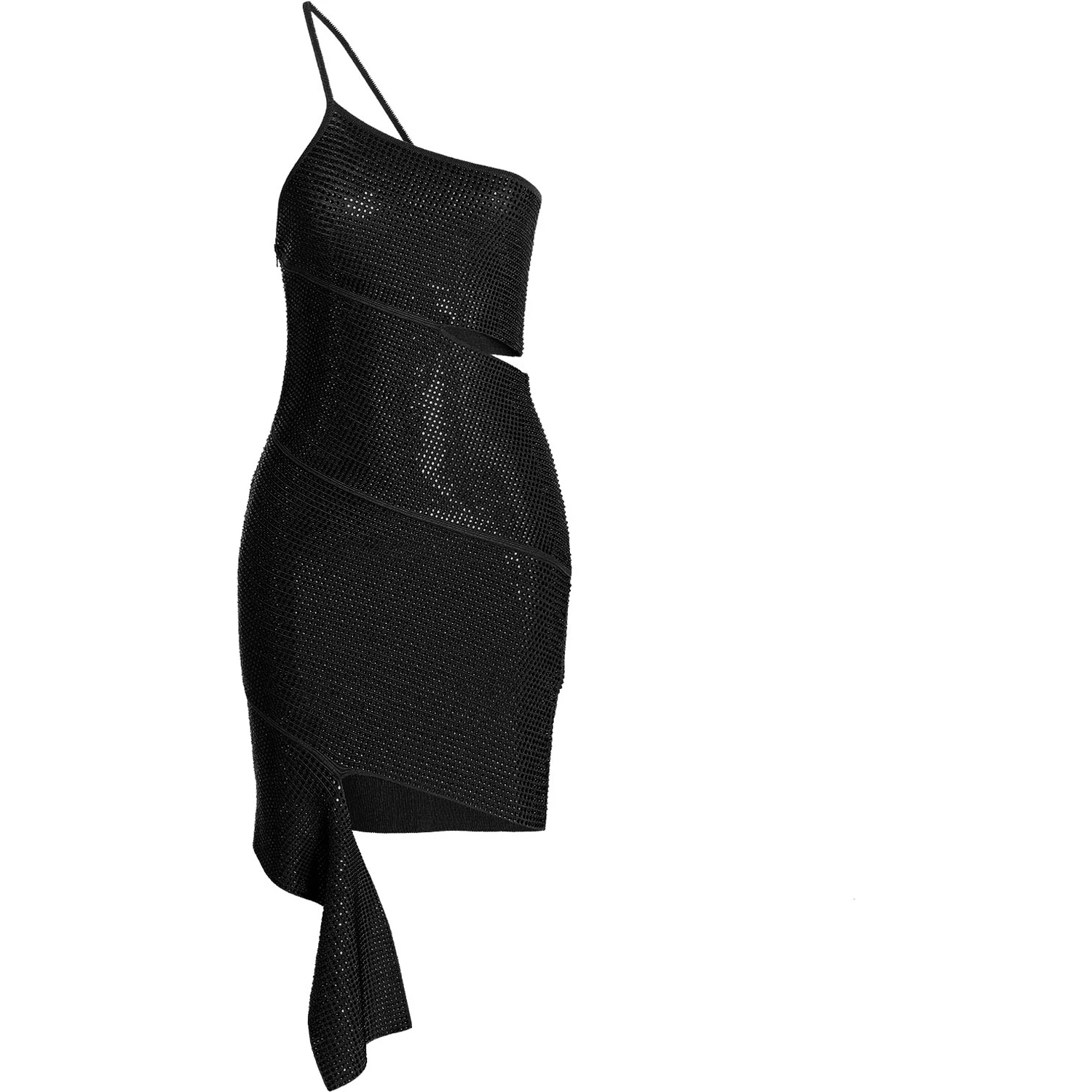 Black Viscose Short Dress