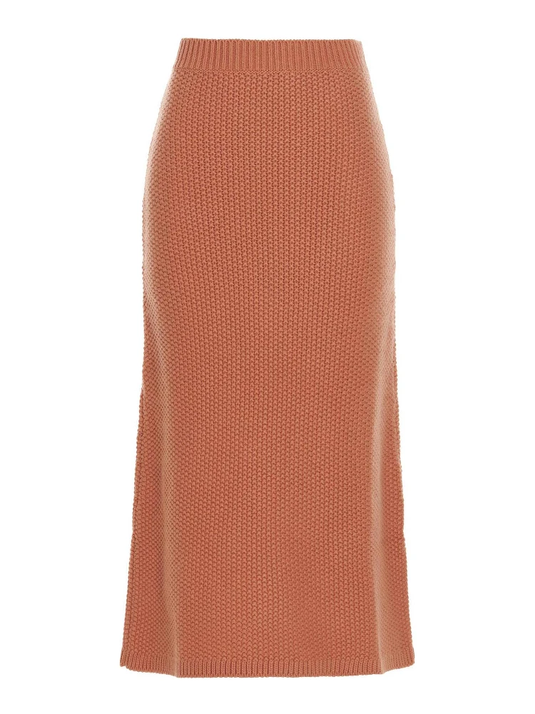 Orange Cashmere Mini Skirt