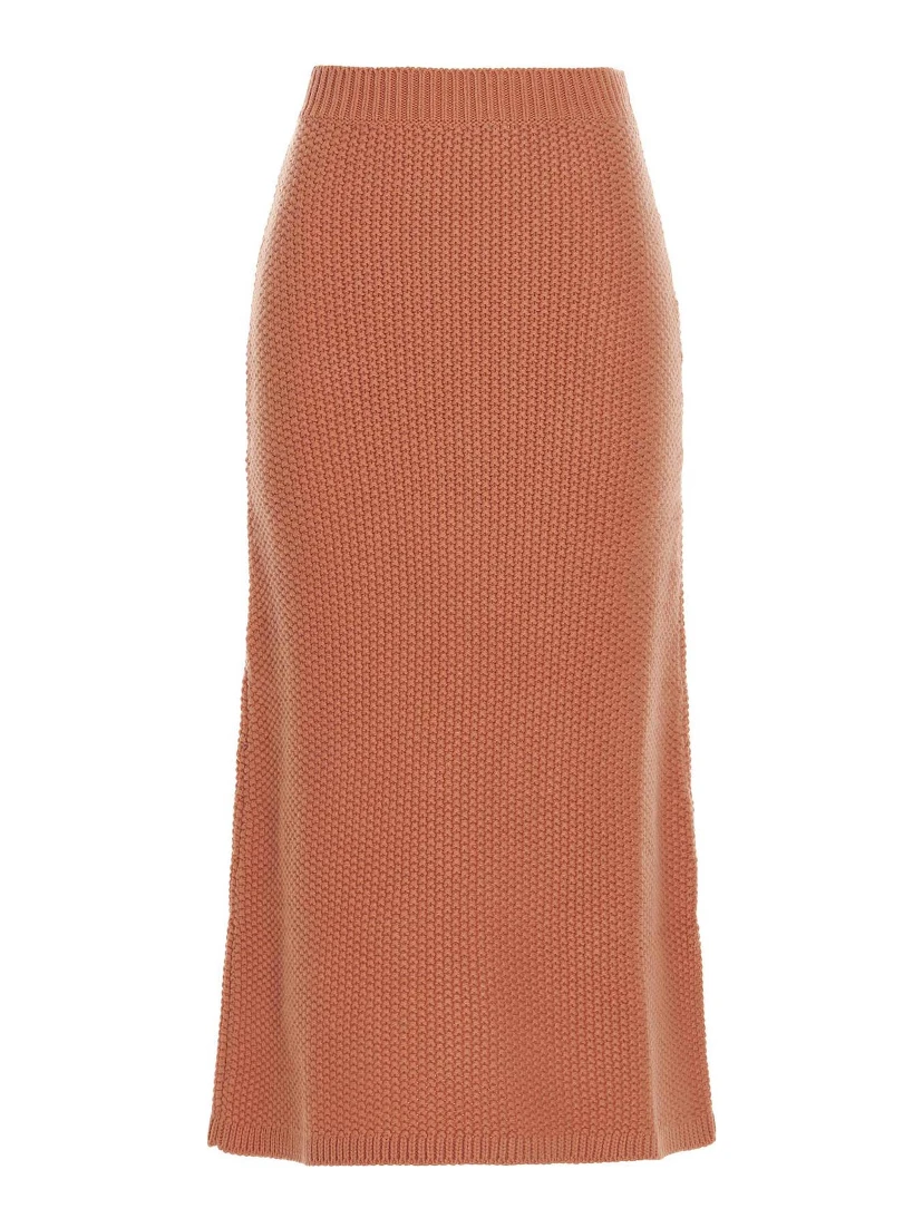Orange Cashmere Mini Skirt