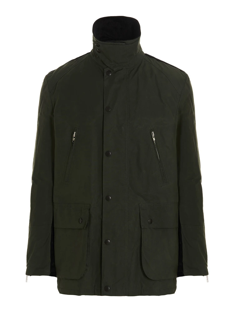 Bicolor Cotton Full-Length Jacket