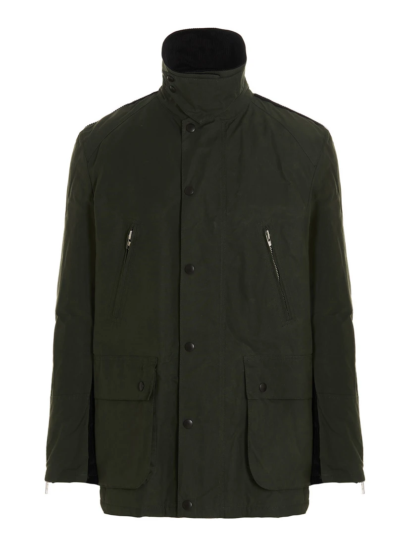 Bicolor Cotton Full-Length Jacket