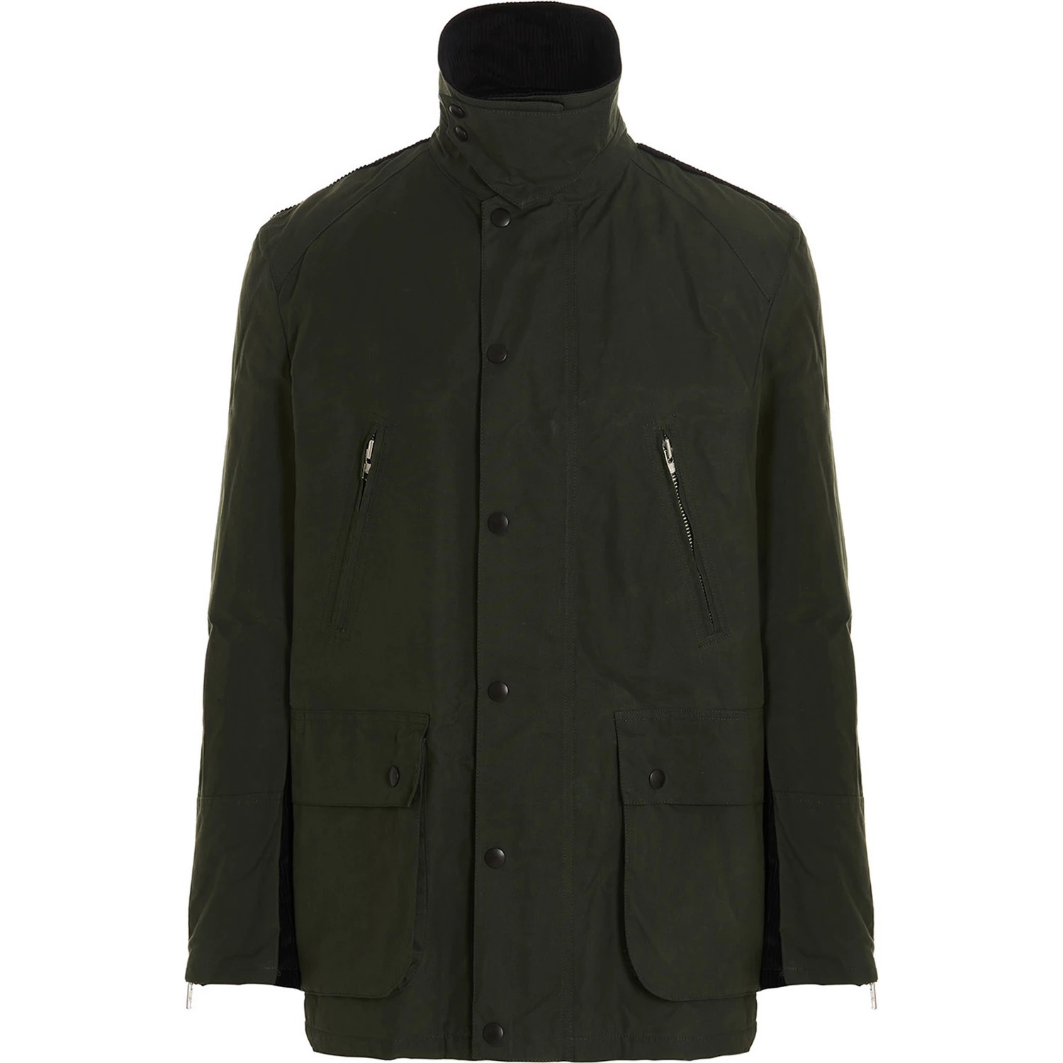 Bicolor Cotton Full-Length Jacket