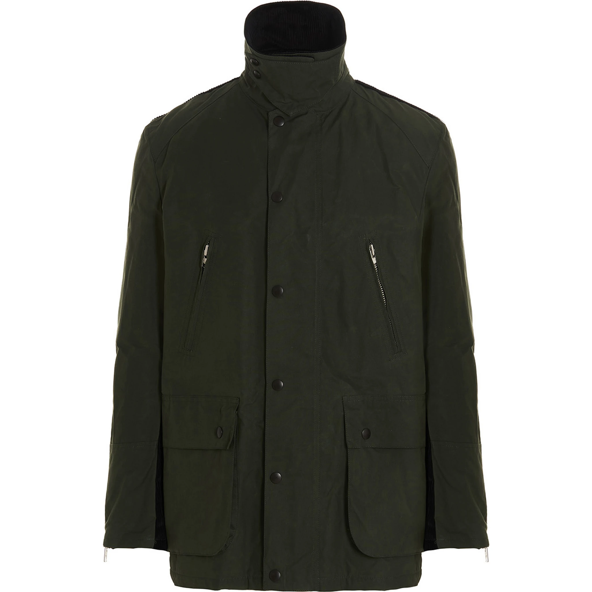Bicolor Cotton Full-Length Jacket