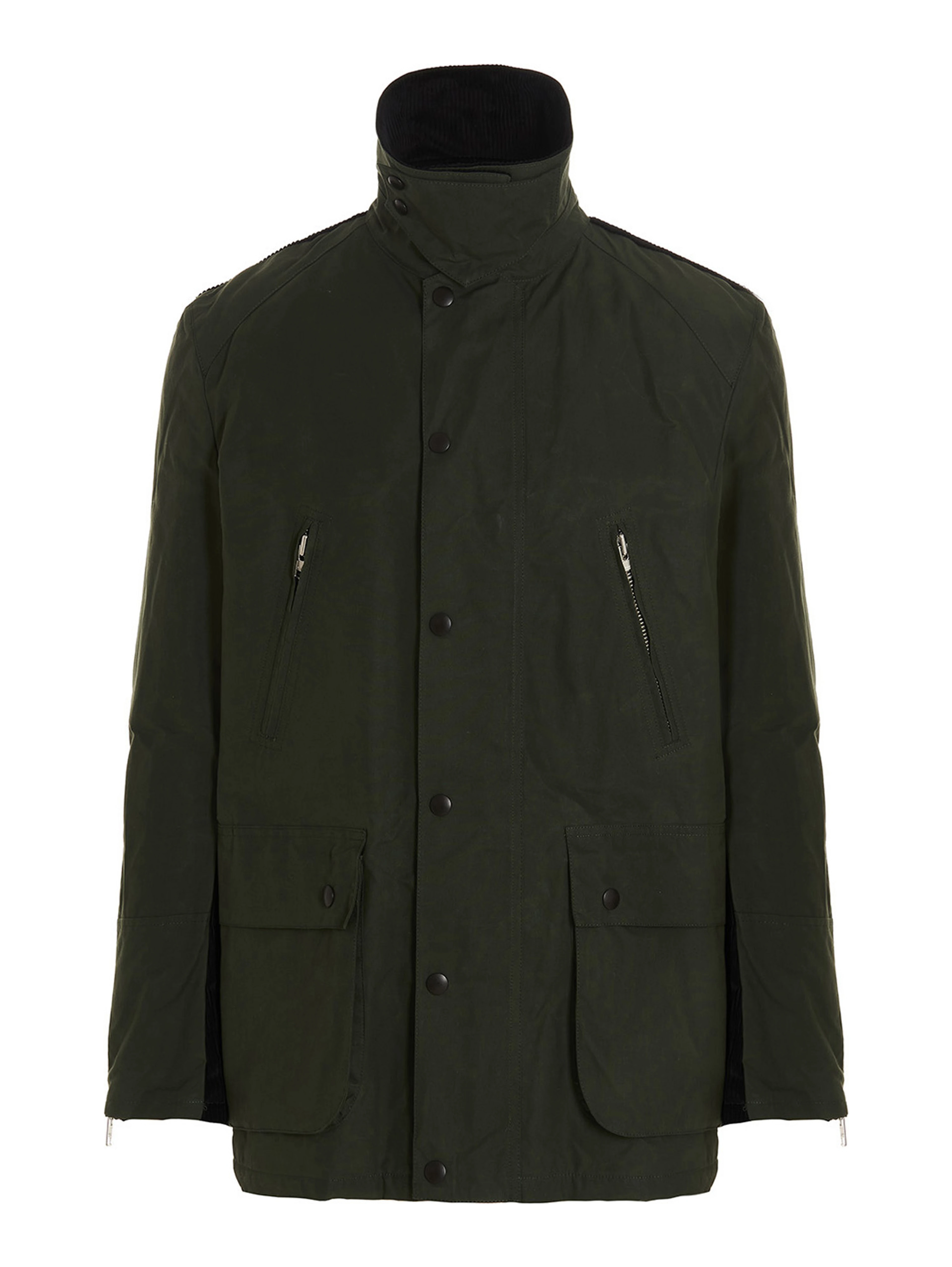 Bicolor Cotton Full-Length Jacket
