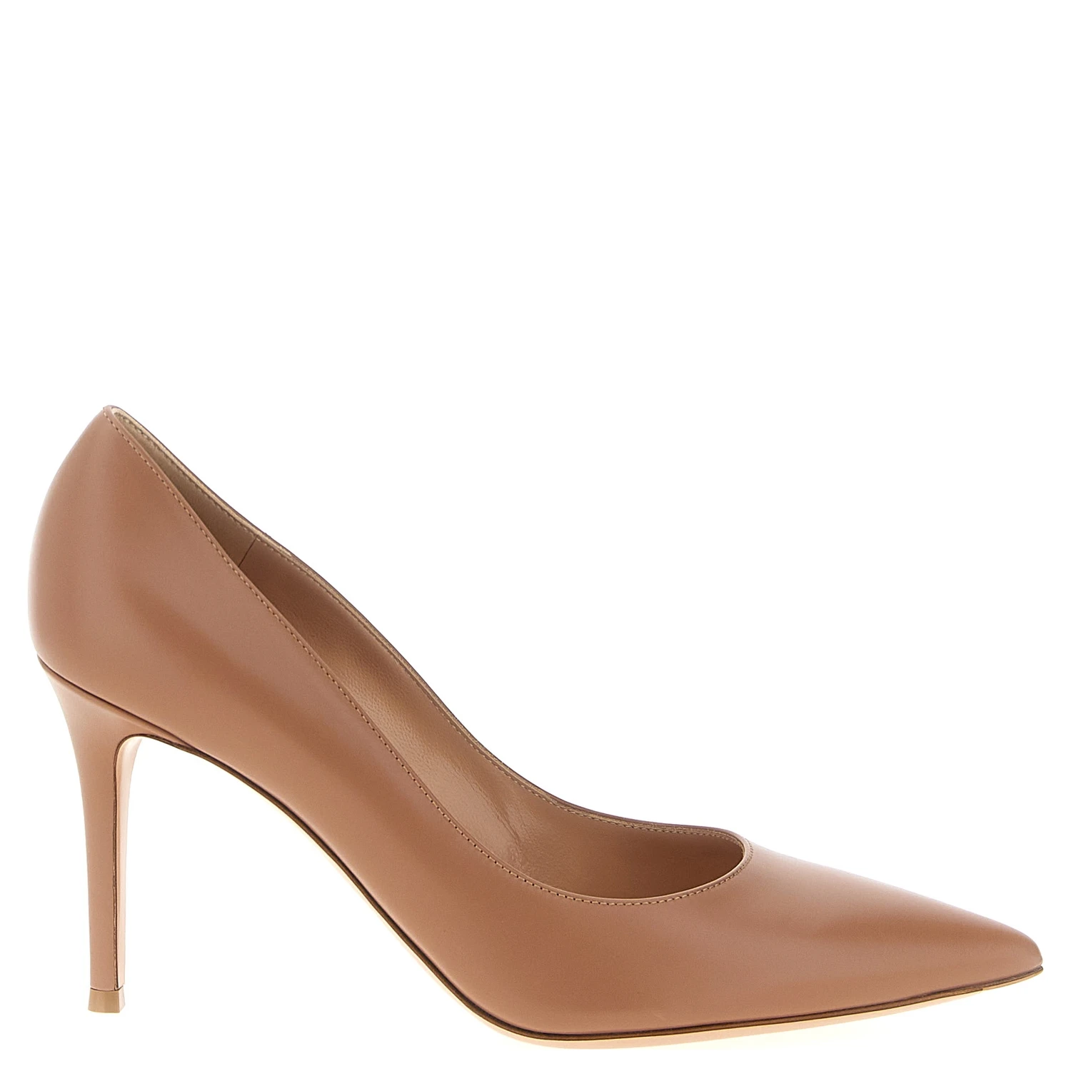 Beige Calfskin High Heel Pumps