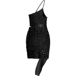 Black Viscose Short Dress