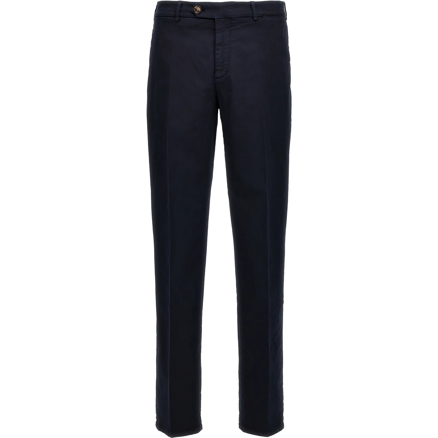 Blue Cotton Casual Pants