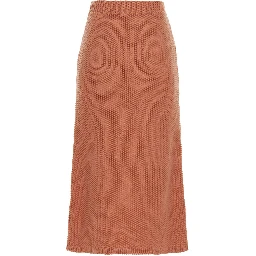Orange Cashmere Mini Skirt