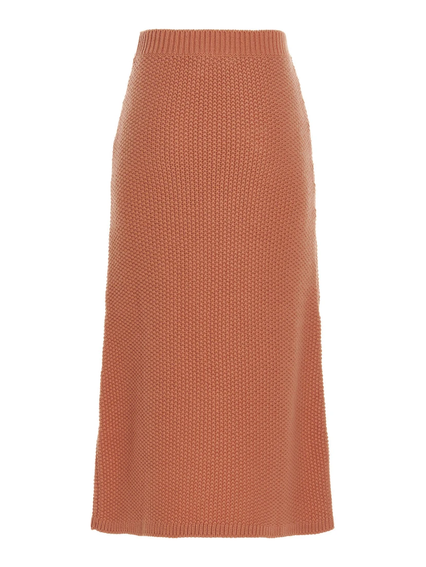 Orange Cashmere Mini Skirt