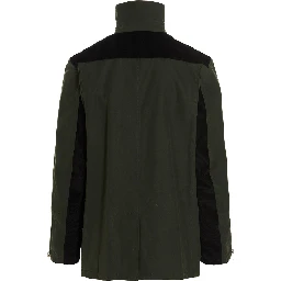 Bicolor Cotton Full-Length Jacket
